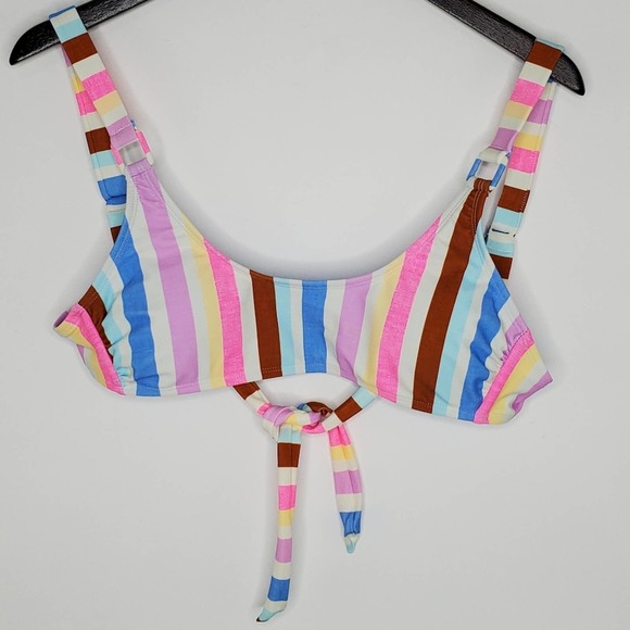 California Waves Striped Ring Bralette Bikini Top - Picture 1 of 4